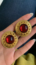 Load image into Gallery viewer, Vintage Red Stone Earrings