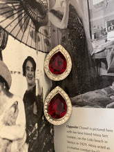 Load image into Gallery viewer, Vintage Ruby Diamond Drop Earrings