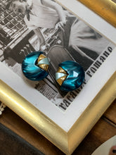 Load image into Gallery viewer, Vintage Blue Enamel Earrings