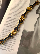 Load image into Gallery viewer, Vintage Blue Enamel Lugs Bracelet