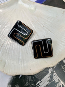 Vintage Abstract Square Earrings