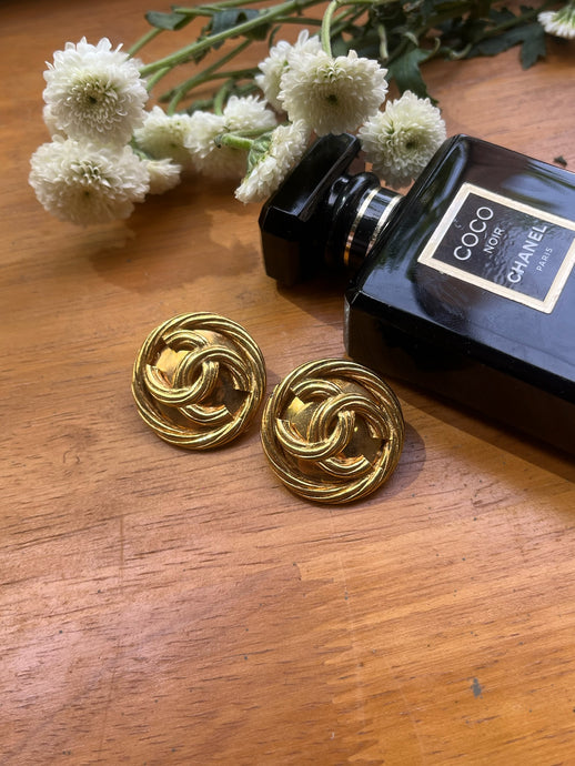 Vintage Chanel CC Chunky Rope Earrings