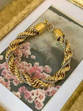 Load image into Gallery viewer, Vintage Twisty Rope Mixed Metal Chunky Bracelet