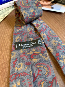 Vintage Christian Dior Floral Art Tie