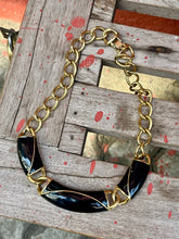 Load image into Gallery viewer, Vintage Monet Black Enamel Chunky Necklace