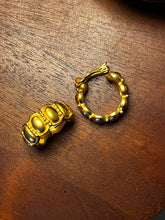 Load image into Gallery viewer, Vintage Karl Lagerfeld Matte Gold Hoop Earrings