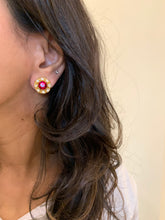 Load image into Gallery viewer, Vintage Red Diamond Earrings