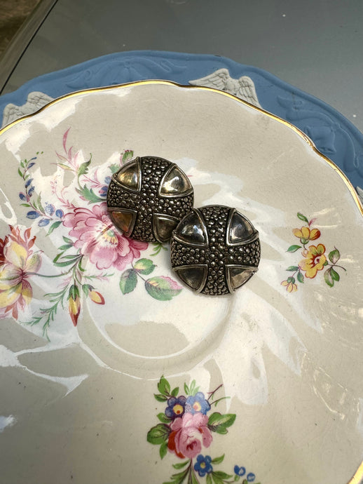 Vintage Silver Cross Earrings