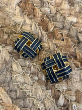 Load image into Gallery viewer, Vintage Enamel Criss Cross Earrings