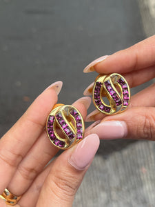 Vintage Amethyst Gem Earrings