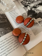 Load image into Gallery viewer, Vintage Red Ball Earrings