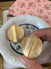 Load image into Gallery viewer, Vintage Gold Shield Earrings