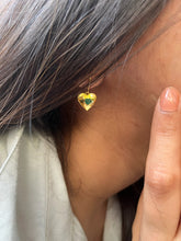 Load image into Gallery viewer, Emerald Puffy Heart Earrings