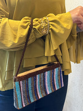 Load image into Gallery viewer, Vintage Blue Sequin Clutch Bag