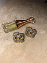 Load image into Gallery viewer, Vintage Grey Enamel Swirl Earrings