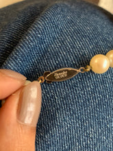 Load image into Gallery viewer, Vintage Silver Hook Clasp Pearl Necklace
