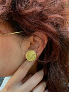 Vintage Hermès Gold Clou De Selle Logo Earrings