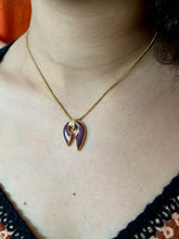 Load image into Gallery viewer, Vintage Purple Enamel Horseshoe Necklace
