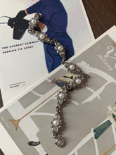 Load image into Gallery viewer, Vintage Silver Pearl Link Bracelet