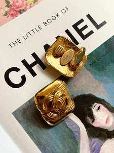 Vintage Chanel CC Sqaure Earrings