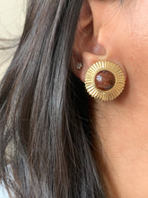 Load image into Gallery viewer, Vintage Brown Arc Sphere Earrings
