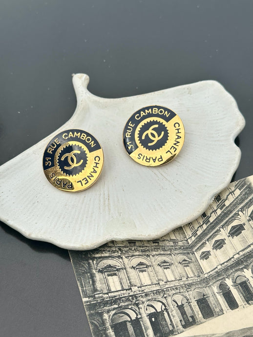Vintage Chanel Chunky Paris 31 Rue Cambon Earrings