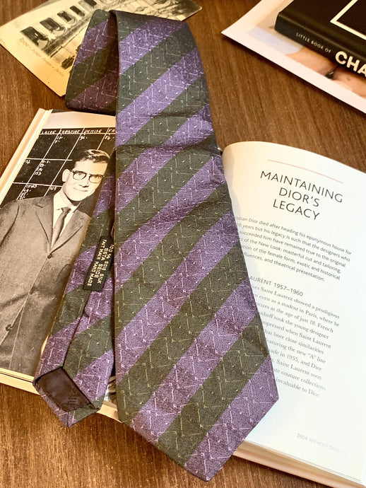 Vintage Christian Dior Purple Striped Tie