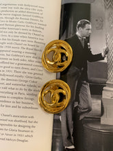 Load image into Gallery viewer, Vintage Chanel Glossy Ring CC Logo Earrings