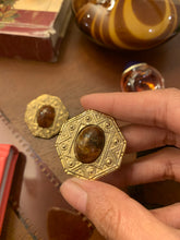Load image into Gallery viewer, Vintage Brown Marble Earrings