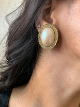 Load image into Gallery viewer, Vintage Chunky Pearl &amp; Diamond Earrings