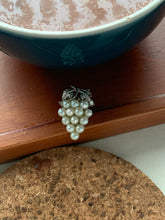 Load image into Gallery viewer, Vintage Pearl Grape Silver Brooch