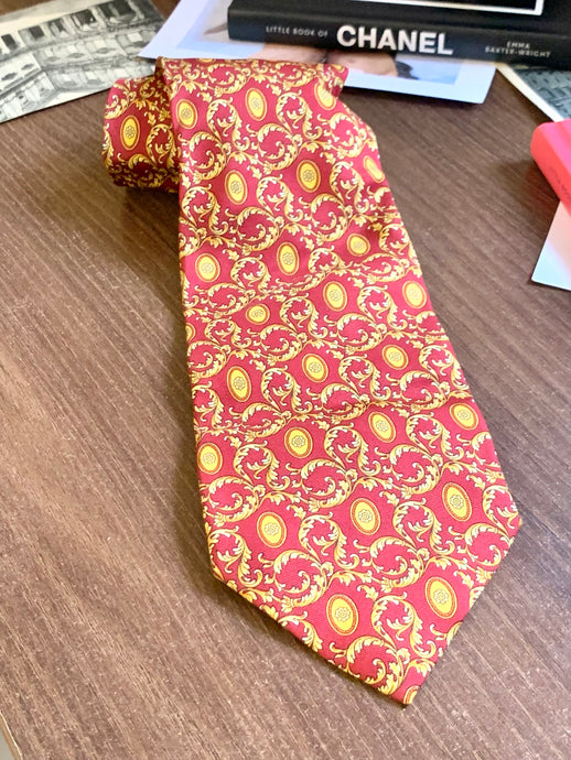 Vintage Nina Ricci Red Floral Tie