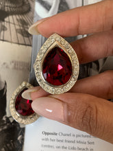 Load image into Gallery viewer, Vintage Ruby Diamond Drop Earrings