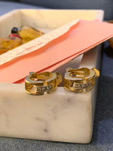 Load image into Gallery viewer, Vintage Diamond Linked Mini Hoops
