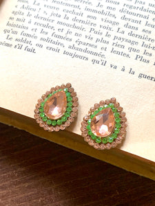 Vintage Layered Gem Drop Earrings