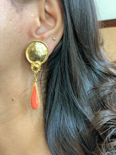 Load image into Gallery viewer, Vintage Peach &amp; Yellow Drop Earrings