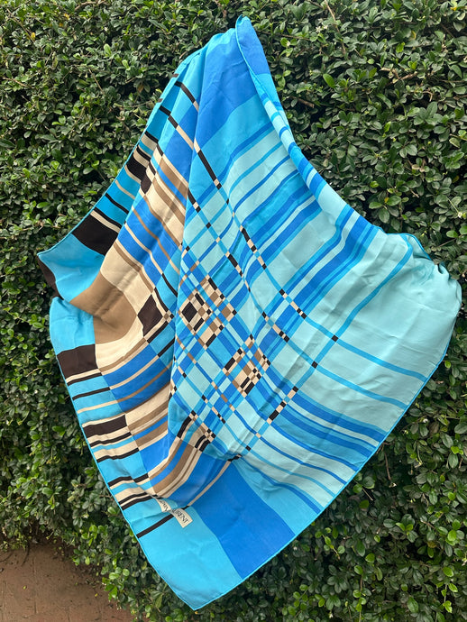 Vintage Yves Saint Laurent Blue Scarf