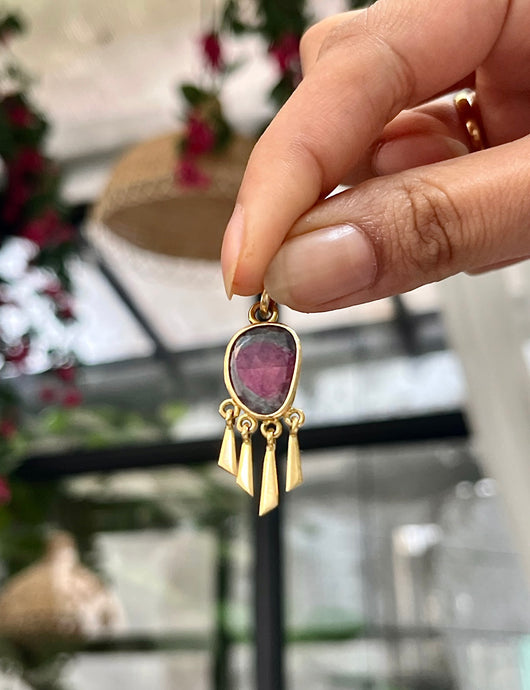 Watermelon Tourmaline Dream Catcher Charm