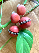 Load image into Gallery viewer, Vintage Red Ball Earrings