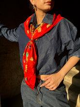 Load image into Gallery viewer, Vintage Yves Saint Laurent Red silk scarf