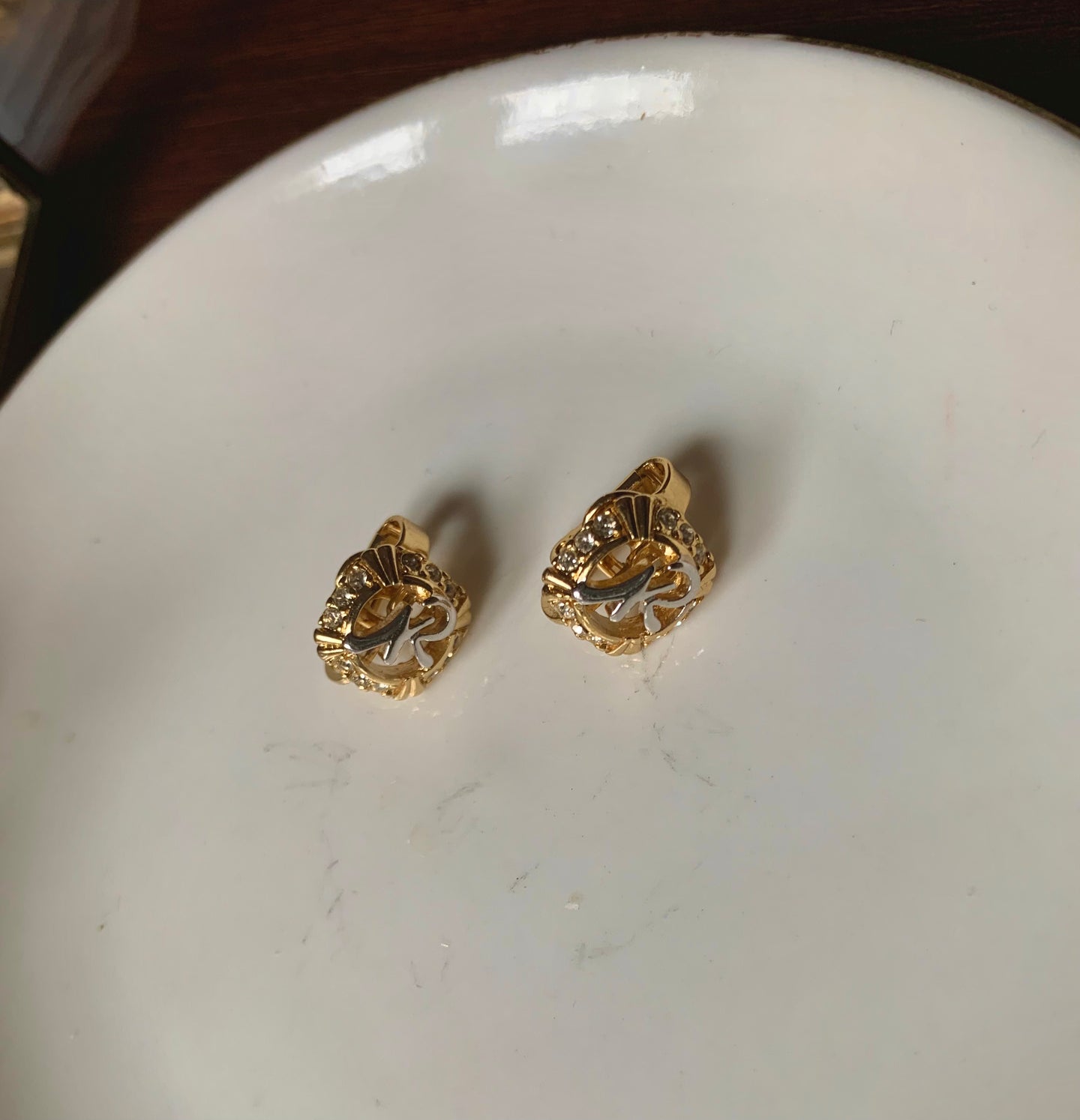 Vintage Nina Ricci Small NR Square Earrings