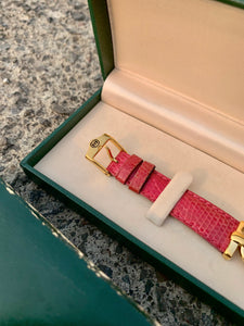 Vintage Gucci Red Horsebit Watch