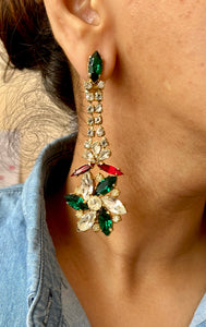 Vintage Diamond Mixed Gem Earrings