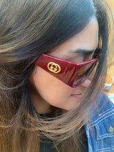 Load image into Gallery viewer, Vintage Gucci Red Hot Thick Logo Sunglasses