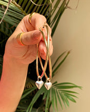 Load image into Gallery viewer, Monaco Hoops With Chunky Bulb Heart Charms