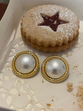 Load image into Gallery viewer, Vintage Diamond Starlight Pearl Earrings