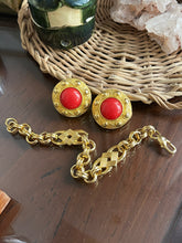 Load image into Gallery viewer, Vintage Chunky Red Stone Earrings