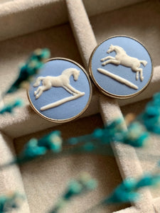 Vintage Wedgewood Horse Silver Cuff Links
