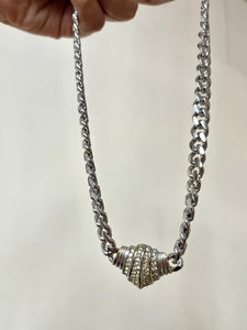 Vintage Christian Dior Silver Link Necklace