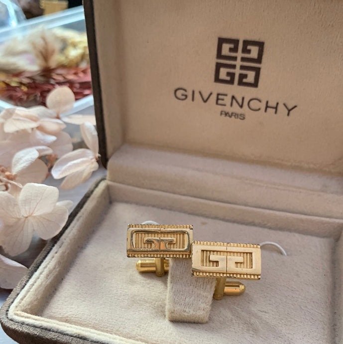 Vintage Givenchy Lined Cuff Links